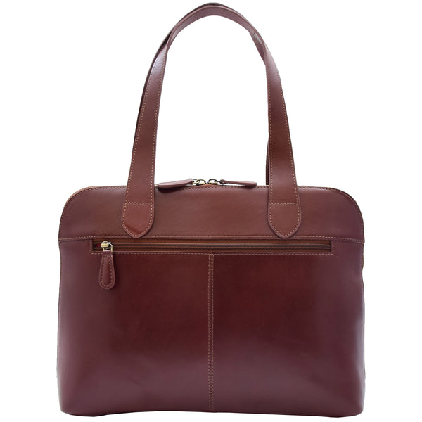 House Of Leather Womens Real Leather Smart Handbag Doctor Hobo Bag Chestnut Steph