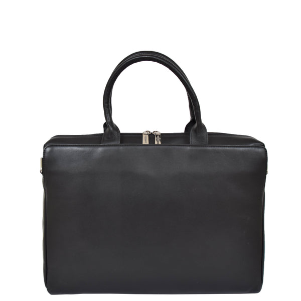 House Of Leather Womens Real Soft Leather Briefcase Wilma Black