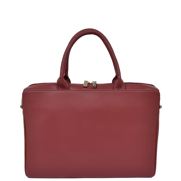 House Of Leather Womens Real Soft Leather Briefcase Wilma Red