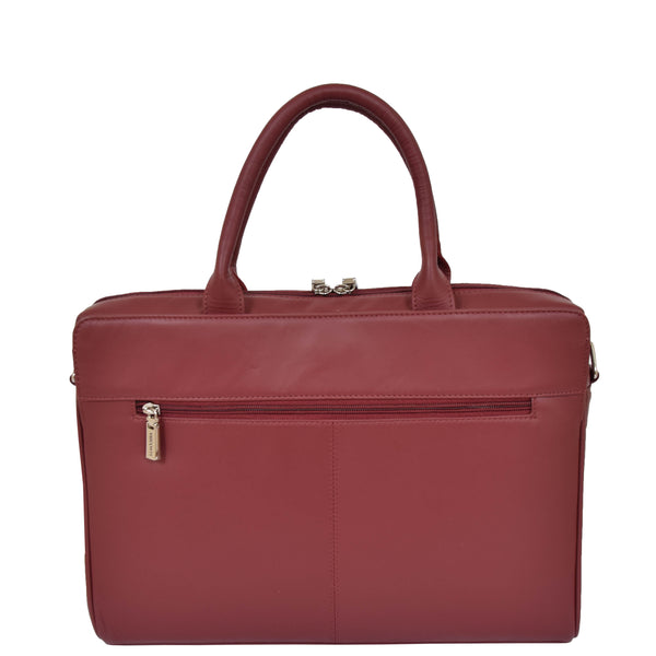 House Of Leather Womens Real Soft Leather Briefcase Wilma Red