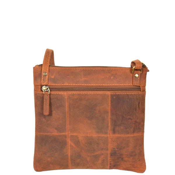 House Of Leather Womens Soft Leather Flight Sling Bag Turin Oil Tan