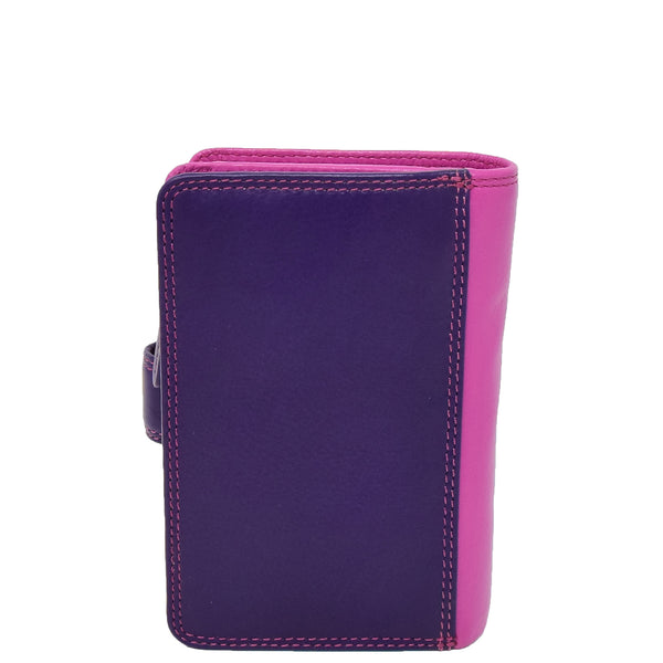 House Of Leather Womens Soft Leather Organiser Purse Lyon Berry Multi