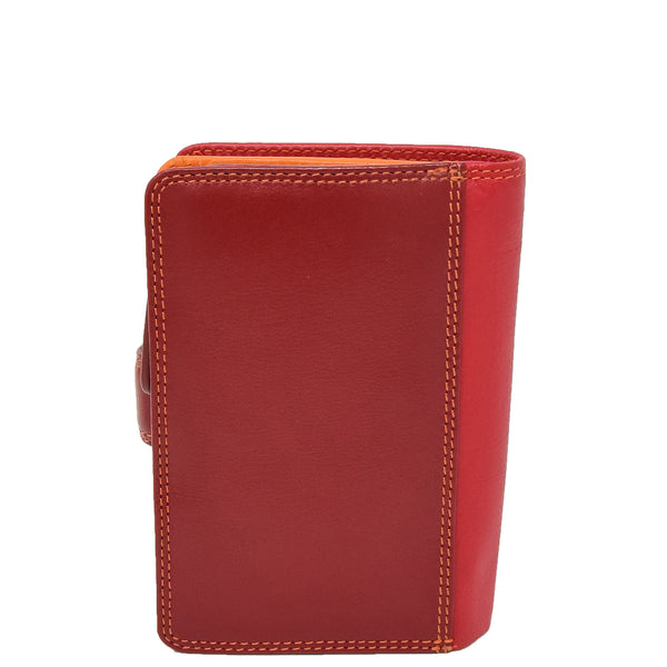 House Of Leather Womens Soft Leather Organiser Purse Lyon Red Multi
