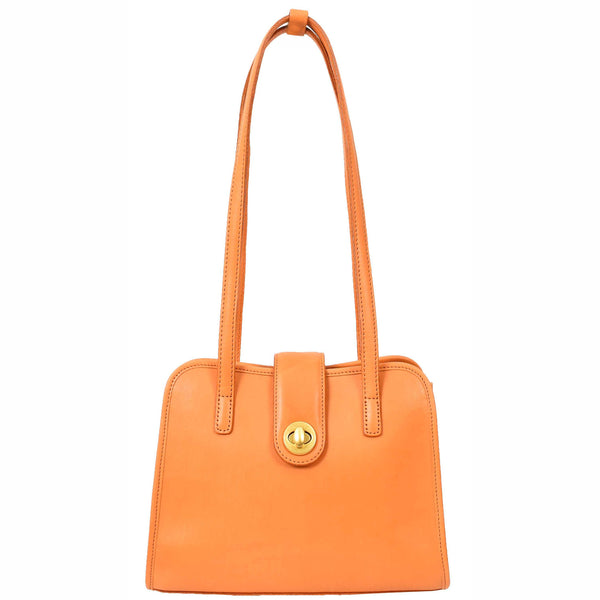 house of leather Womens Tote Leather Bag Small Size Trendy Handbag HOL833 Tan