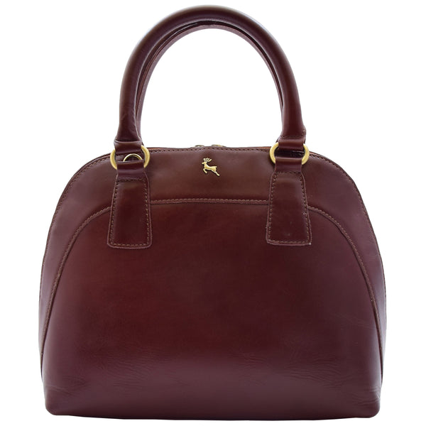 House Of Leather Womens Trendy Doctor Style Leather Handbag Hobo Bag Organiser Paige Chestnut