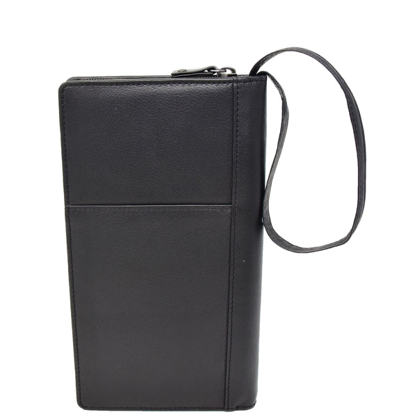 House Of Leather Zip Around Documents Leather Wallet Perth Black