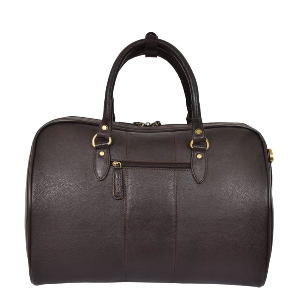 House Of Leather Zip Around Leather Travel Holdall Monaco Brown