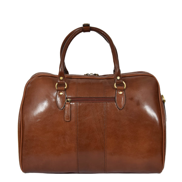 House Of Leather Zip Around Leather Travel Holdall Monaco Tan