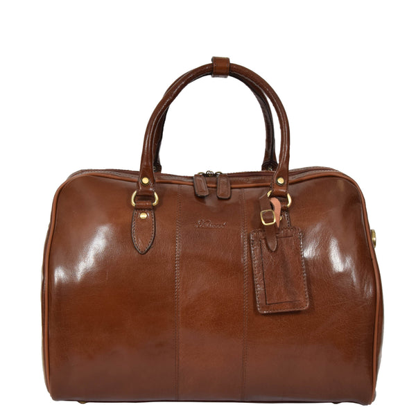House Of Leather Zip Around Leather Travel Holdall Monaco Tan