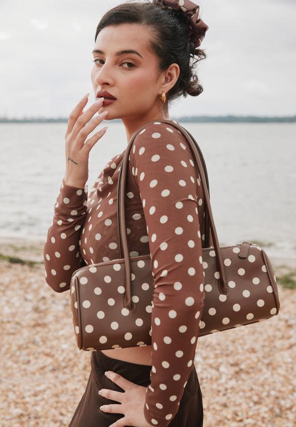 House Of Sunny DOUBLE LAYER POLKA DOT MESH LONG SLEEVE