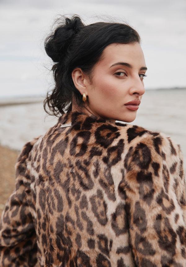 House Of Sunny COLLARLESS LEOPARD JACKET