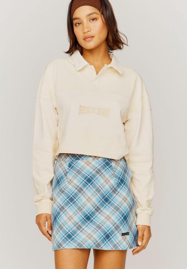 House Of Sunny CROPPED POWER LOGO BUTTON UP