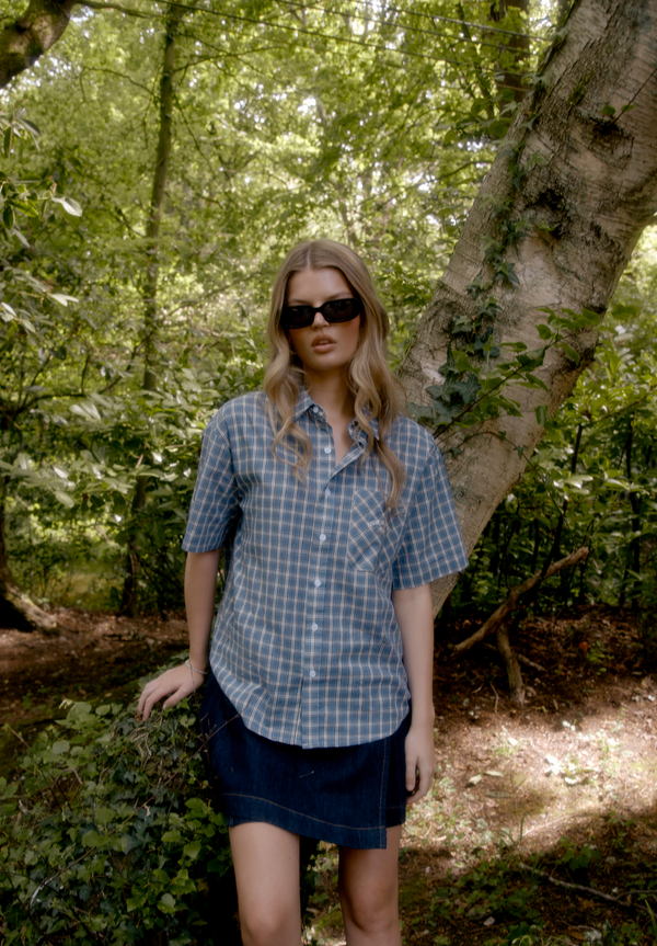 House Of Sunny GRANDAD CHECK BUTTON DOWN