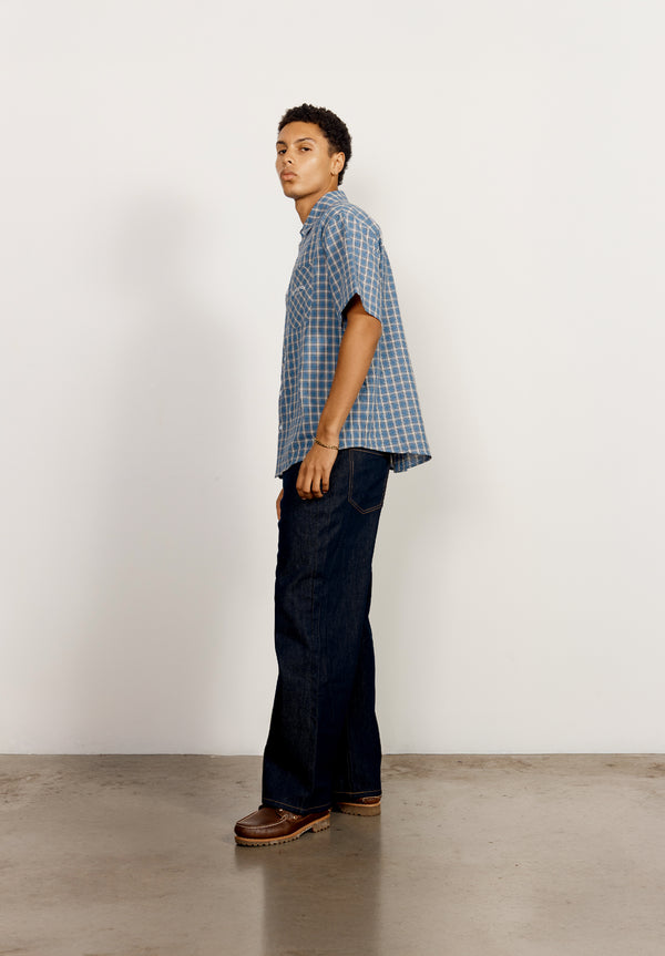 House Of Sunny GRANDAD CHECK BUTTON DOWN