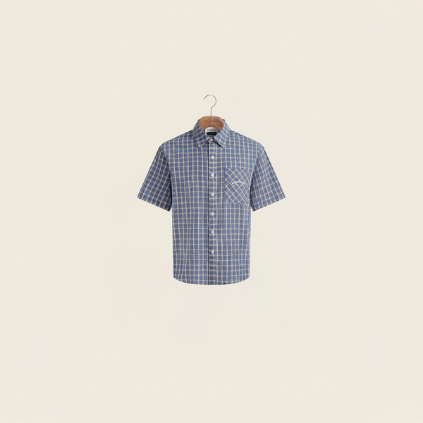 house of sunny GRANDAD CHECK BUTTON DOWN