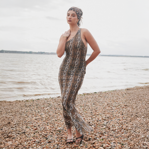 House Of Sunny LEOPARD ASYMMETRIC DRESS