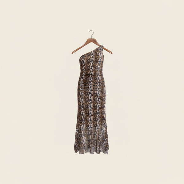 house of sunny LEOPARD ASYMMETRIC DRESS