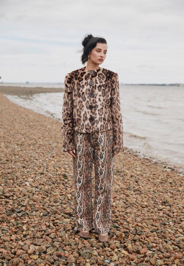 House Of Sunny LEOPARD JESSIE DENIM