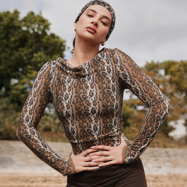 House Of Sunny LEOPARD MULTI LAYERED LONG SLEEVE