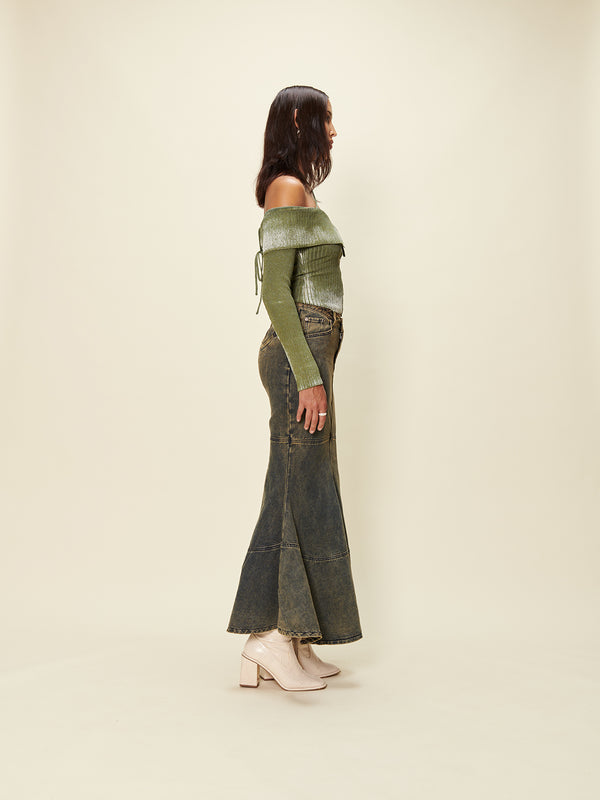 House Of Sunny OFF THE SHOULDER FADE KNIT