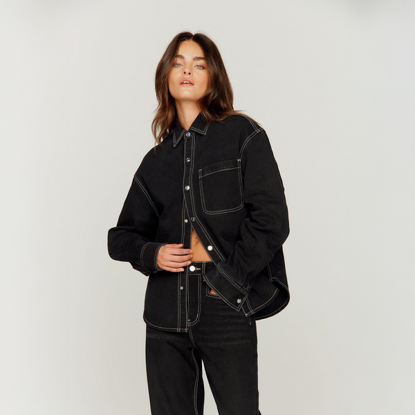 House Of Sunny POWER LOGO TOPSTITCH SHIRT