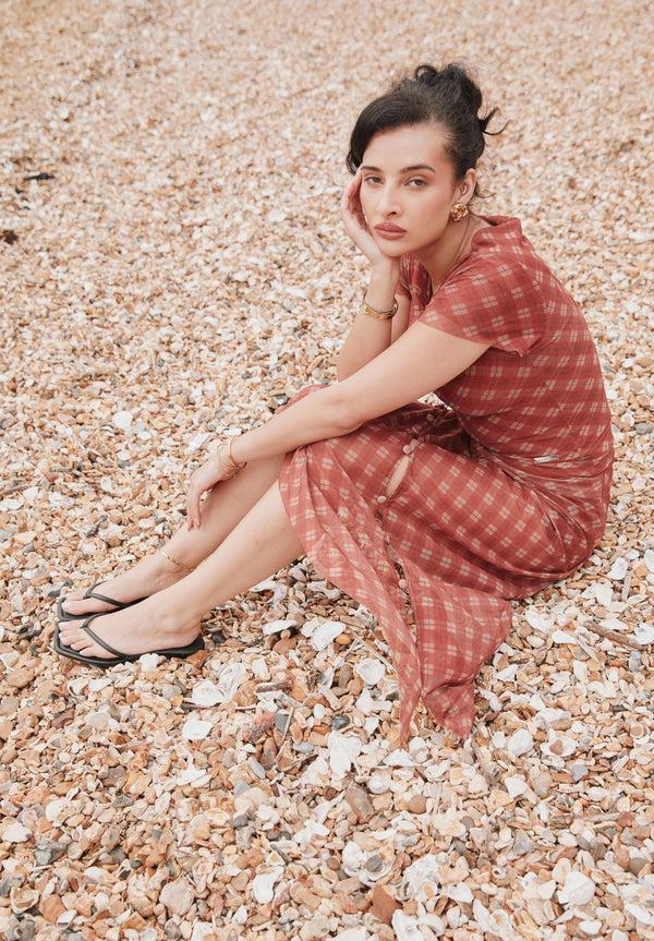 House Of Sunny RETRO CHECK MESH SKIRT