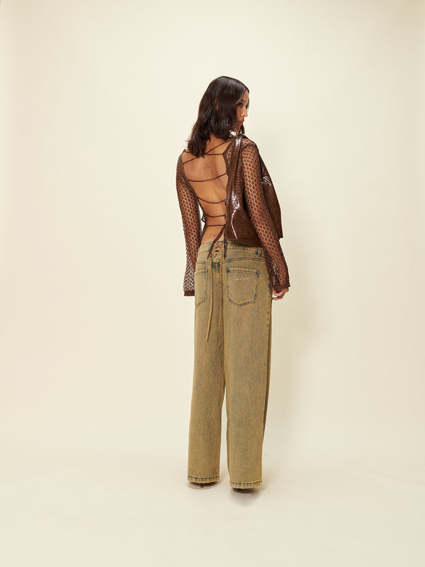 House Of Sunny SANDBLAST WIDE LEG DENIM