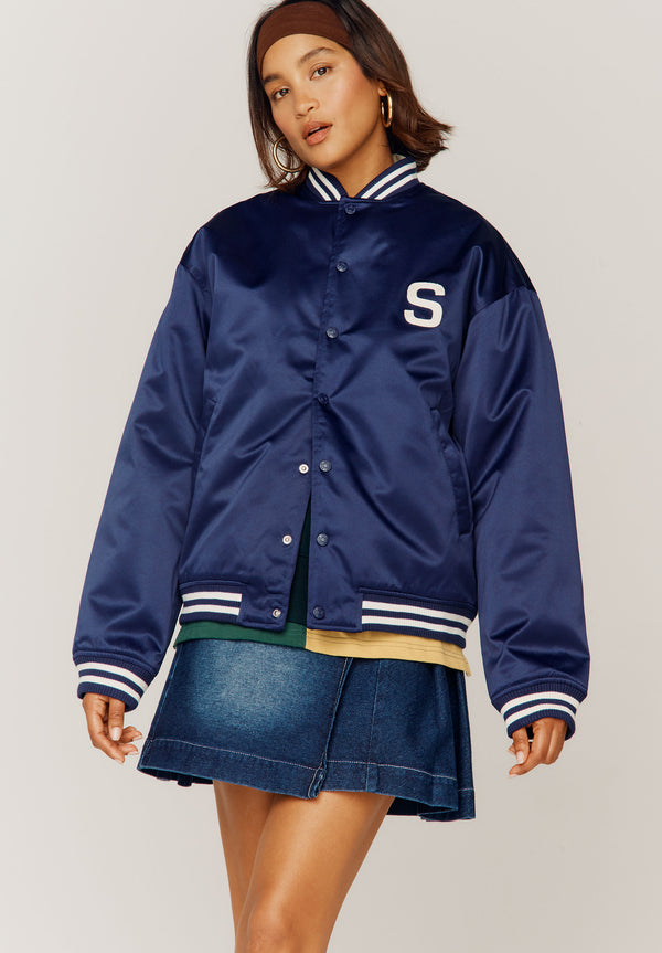 House Of Sunny SATIN CLUB VARSITY BOMBER