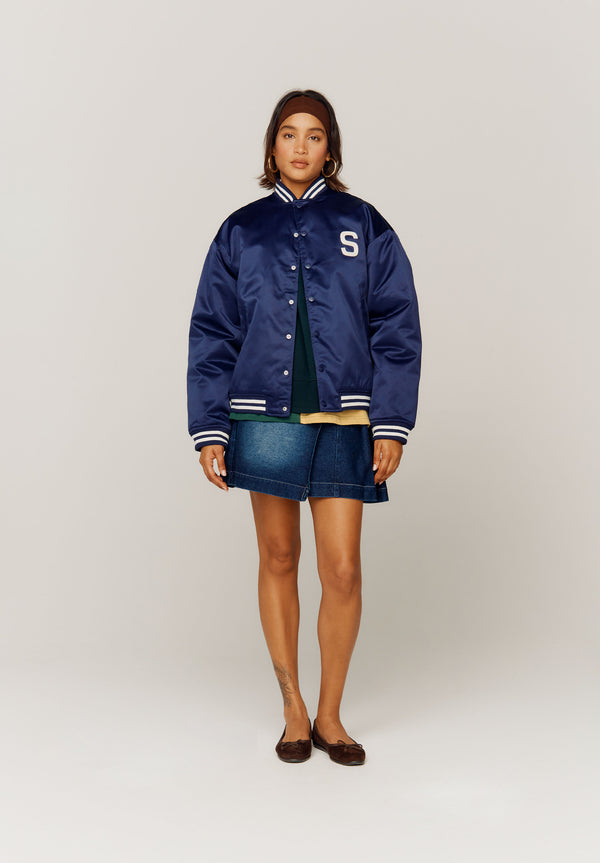 House Of Sunny SATIN CLUB VARSITY BOMBER