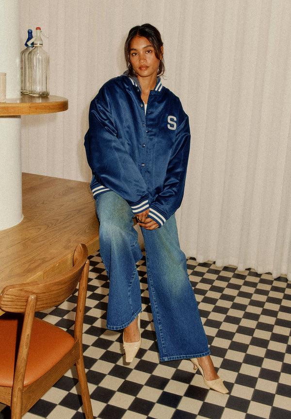 House Of Sunny SATIN CLUB VARSITY BOMBER