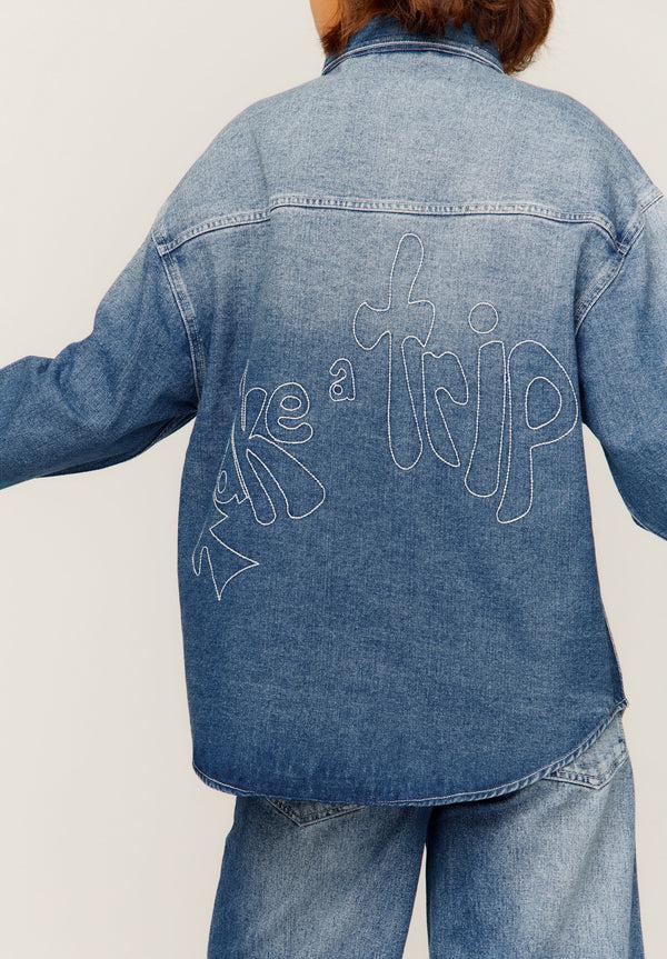 House Of Sunny TAKE A TRIP TOPSTITCH SHIRT