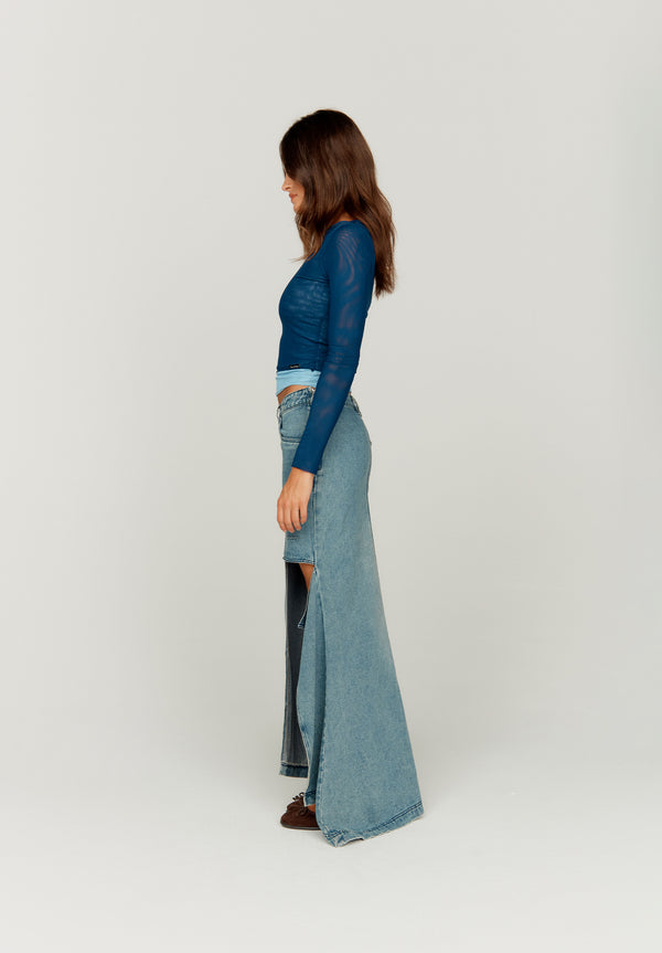 House Of Sunny THE CASCADE DENIM SKIRT