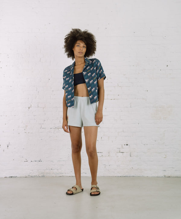 Howlin Cocktails For The Girls Please Shirt - Azzuro Howlin' Piano Hemp Print (Women)