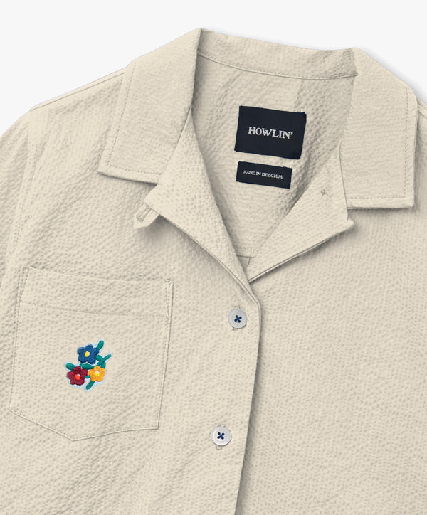 Howlin Cocktails For The Girls Shirt - Flowers - Ecru Seersucker (Women)