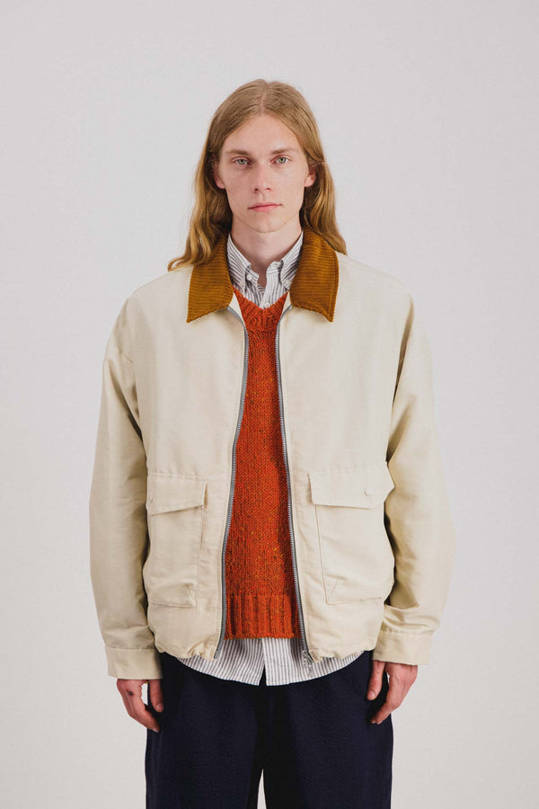 Howlin Boxy Swing Jacket - Cord Neck - Cream