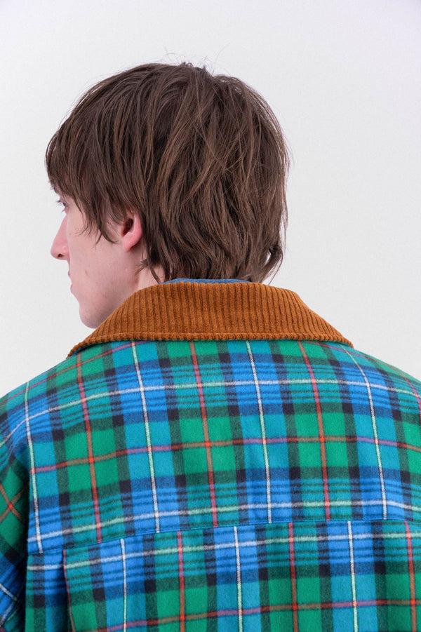 Howlin Boxy Swing Jacket - Cord Neck - Tartan - Blue