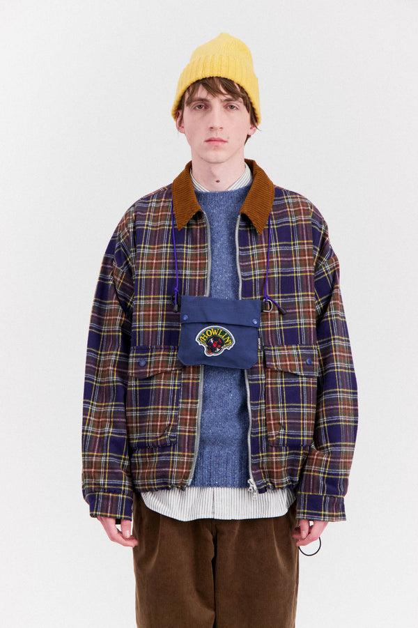 Howlin Boxy Swing Jacket - Cord Neck - Tartan - Navy