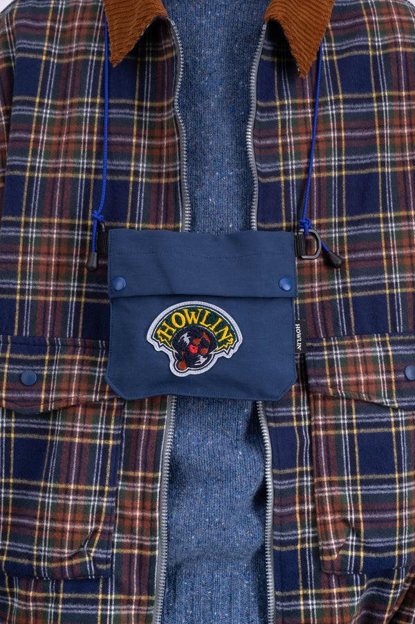 Howlin Boxy Swing Jacket - Cord Neck - Tartan - Navy