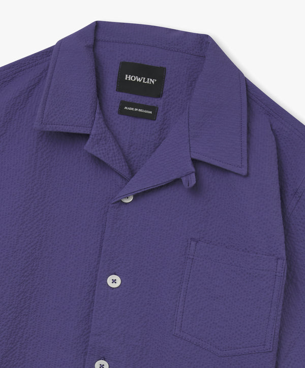Howlin Cocktail Shirt - Purple Seersucker
