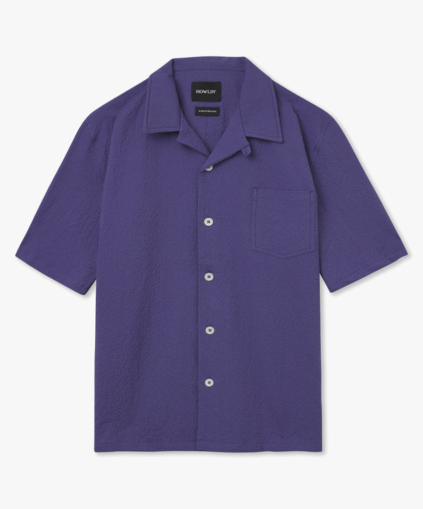 howlin Cocktail Shirt - Purple Seersucker