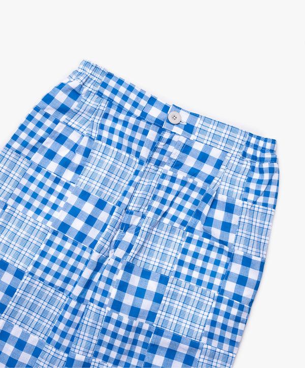 Howlin Cosmic Pants - Blue Madras Patchwork