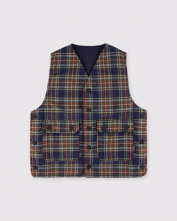 howlin Cosmic Vest - Tartan - Navy