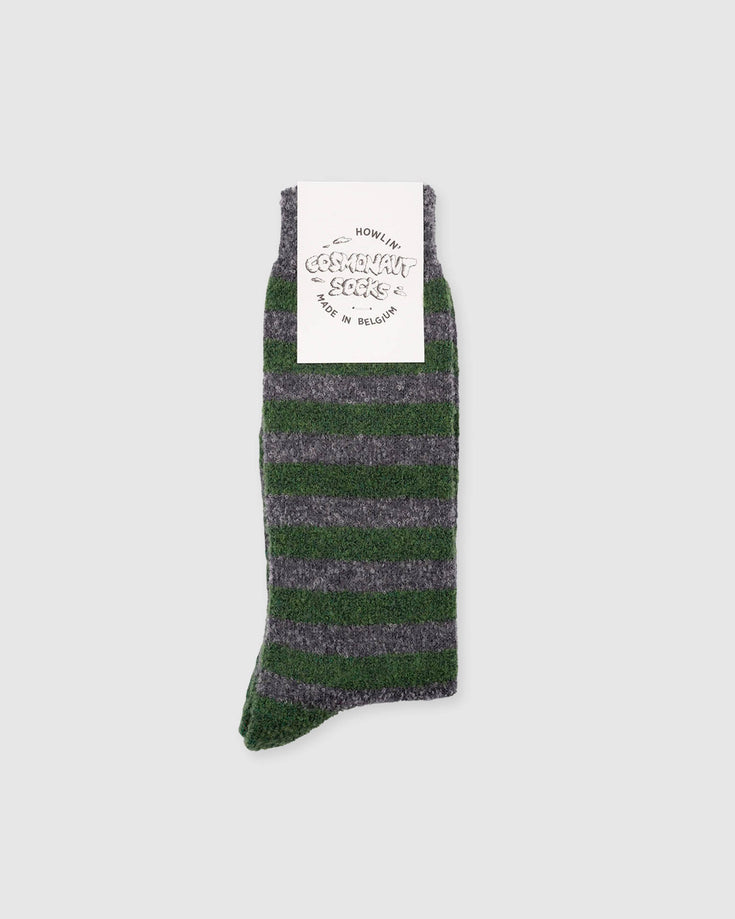 howlin Cosmonaut Socks - Dark Grey / Green