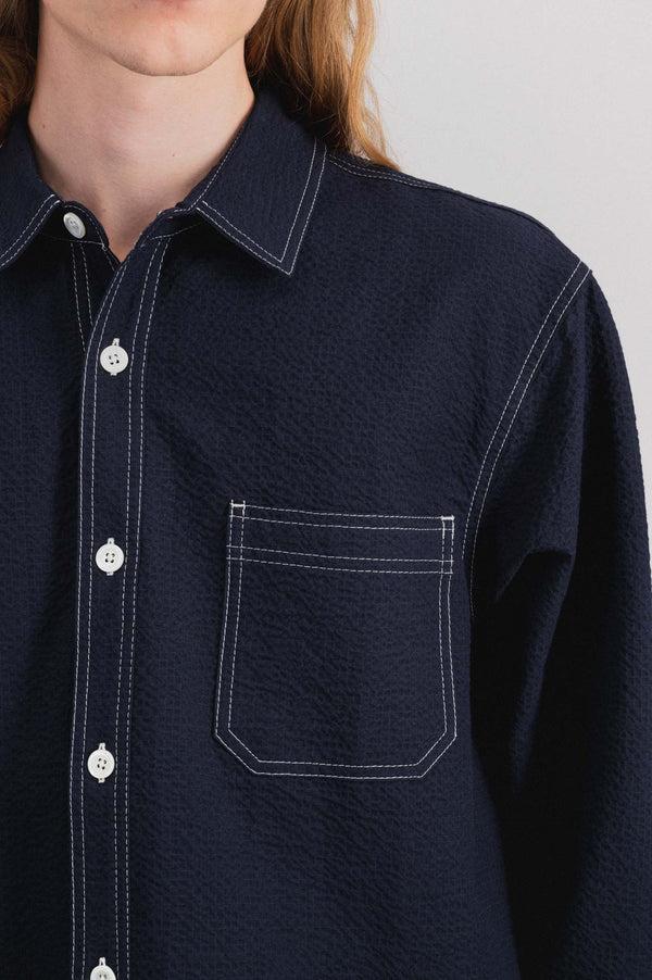 Howlin Everyday Shirt - Navy Seersucker