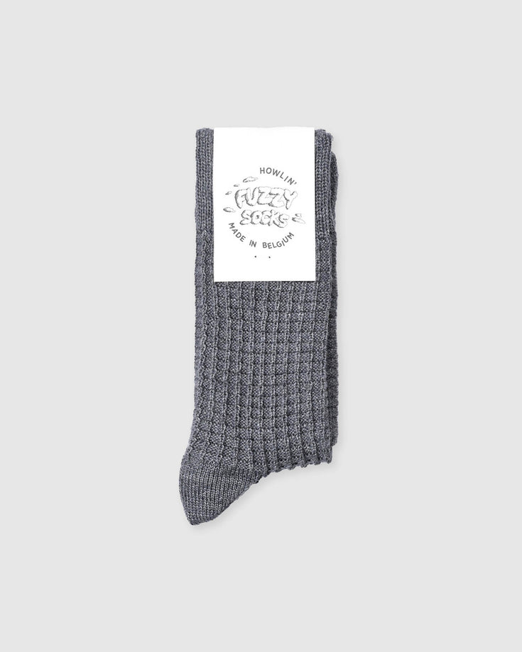 howlin Fuzzy Waffle Socks - Grey