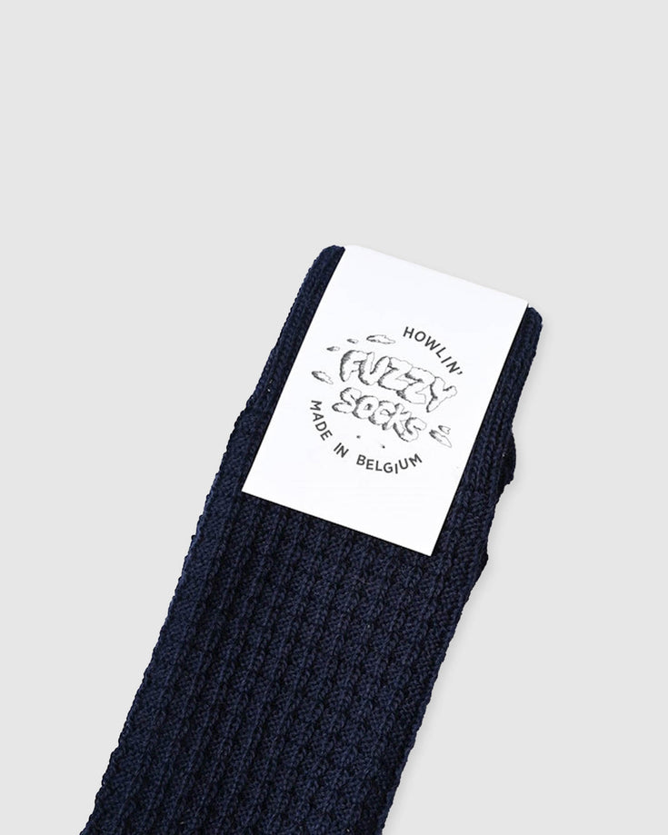 Howlin Fuzzy Waffle Socks - Navy