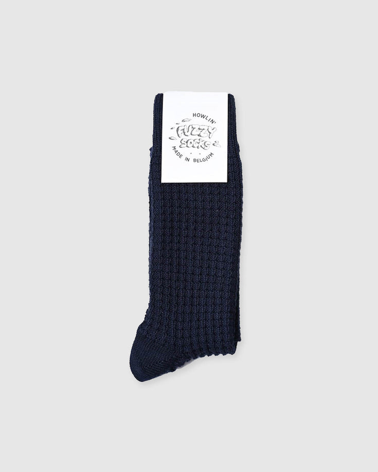 howlin Fuzzy Waffle Socks - Navy