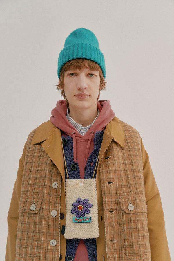 Howlin Howlin’ Flower Pouch - Recycled Shearling Ecru