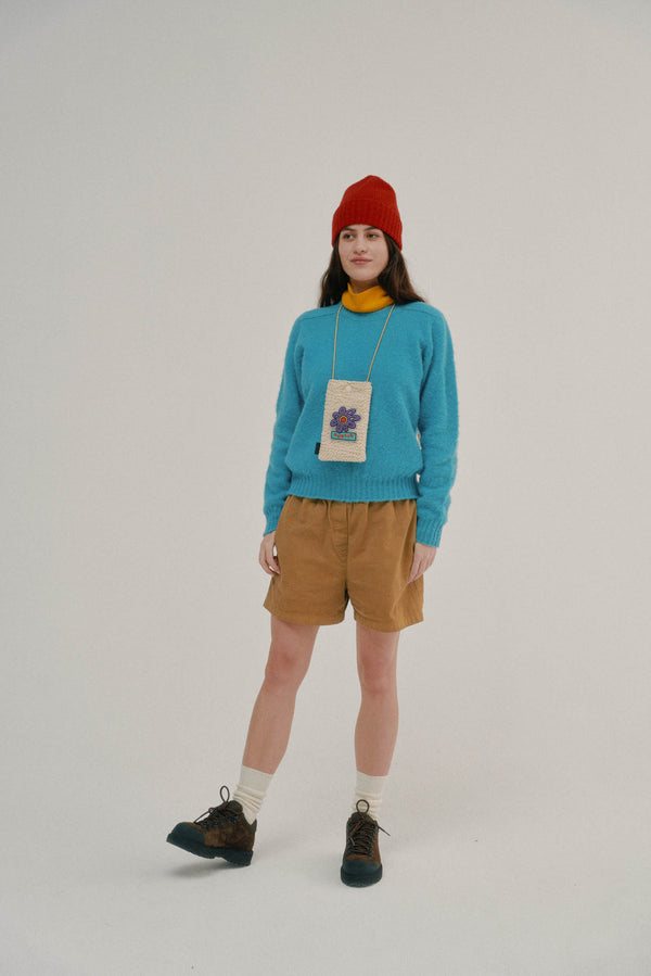 Howlin Howlin’ Flower Pouch - Recycled Shearling Ecru