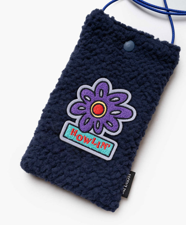 Howlin Howlin’ Flower Pouch - Recycled Shearling Navy